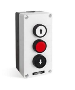 Botonera 3 pulsadores con stop de presión para puertas