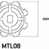 Adaptador eje motor persiana 45mm MTL08