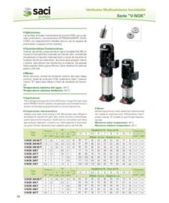 Bomba de agua vertical Saci V-Nox 306T