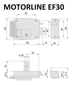 Cerradura eléctrica Motorline EF30 Izquierda
