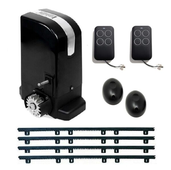 Kit motor puerta corredera 500kg con cremallera de nylon